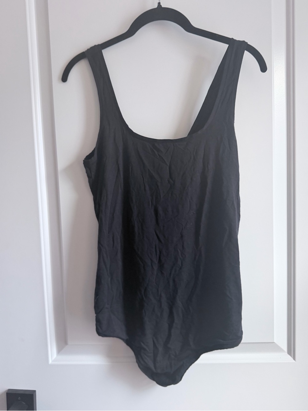 Parade Women's Black Scoop Neck Thong Bodysuit